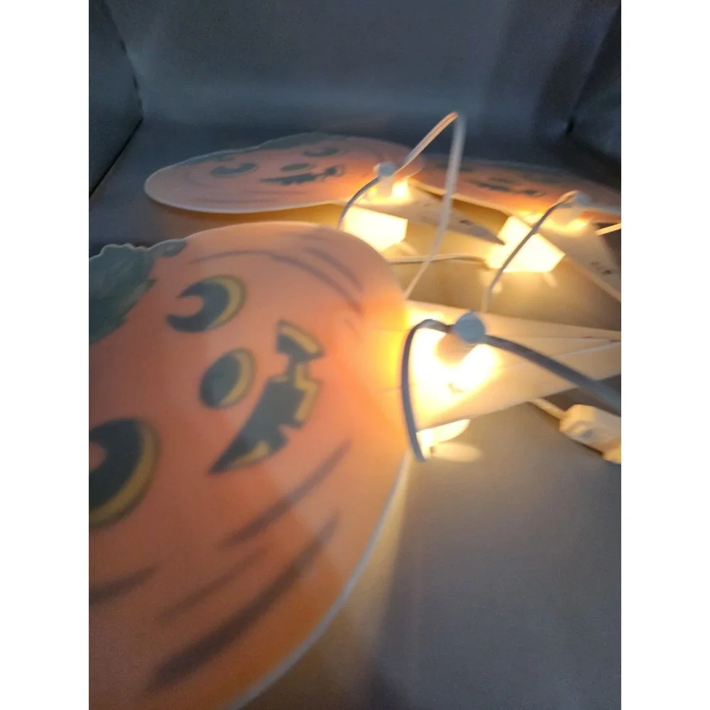 Vintage 90s Halloween Plastic Yard Sticks Set Of 3 Light Up Jack O‎ Lanterns
